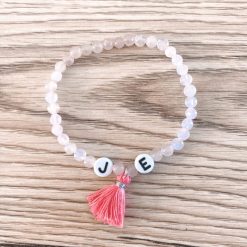 Bracelet semi-précieux personnalisable quartz rose