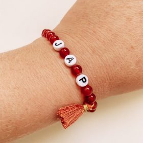 Bracelet semi-précieux personnalisable cornaline