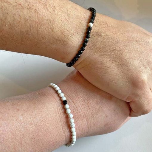 Bracelets Ying et Yang en pierres gemmes