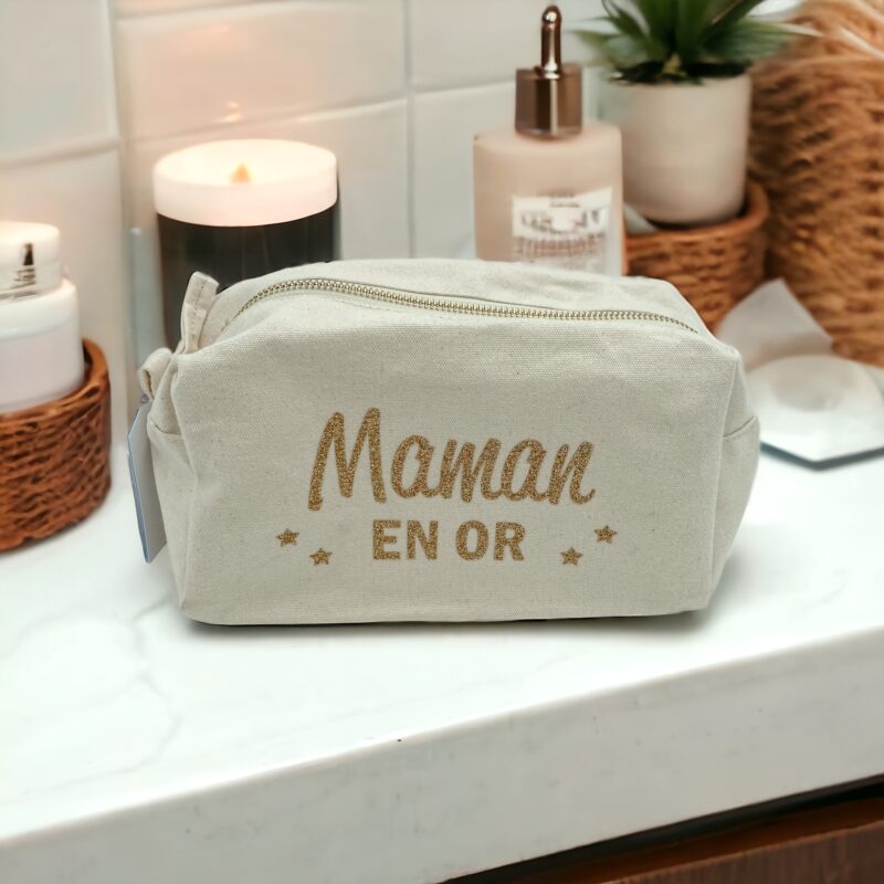 Trousse de toilette Maman en or