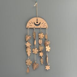Carillon décoratif en bois – Motifs feuilles & fleurs