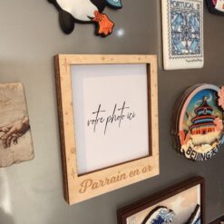 Magnet photo en bois personnalisable